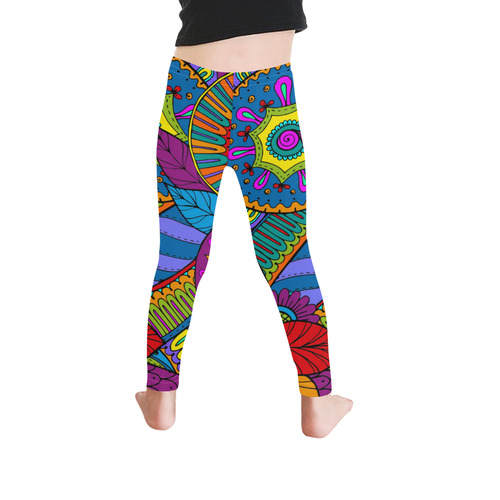 Pop Art PAISLEY Ornaments Pattern multicolored Kid's Ankle Length Leggings (Model L06)