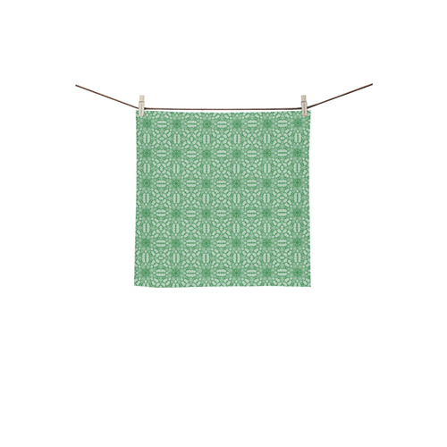 Green Lace Square Towel 13“x13”