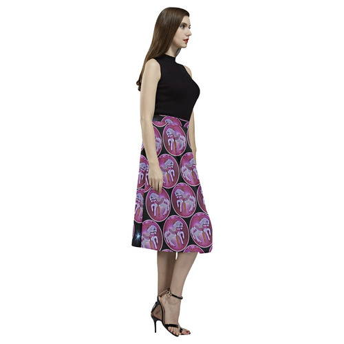 prancing carousel ponies.circle  black Aoede Crepe Skirt (Model D16)