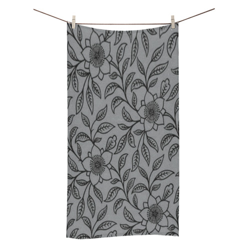 Vintage Lace Floral Sharkskin Bath Towel 30"x56"