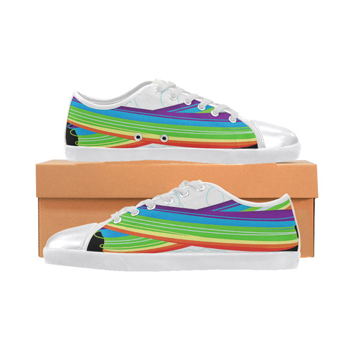 flying with rainbow dash Canvas Shoes for Women/Large Size (Model 016)