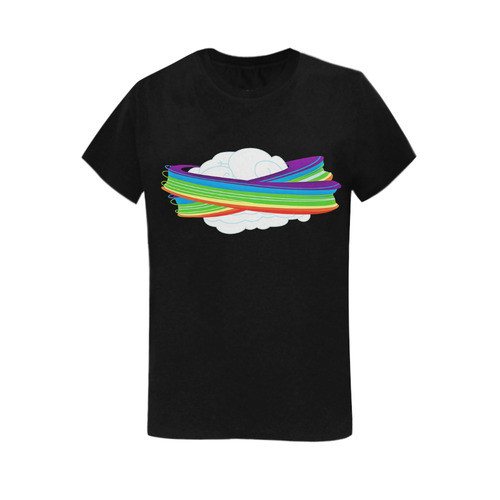 flying with rainbow dash Women's T-Shirt in USA Size (Two Sides Printing)