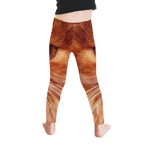 Orange Cat Kid's Ankle Length Leggings (Model L06)