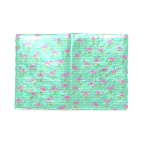 Pink and Green Flamingo Pattern Custom NoteBook B5