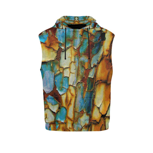 Rusty texture All Over Print Sleeveless Hoodie for Men (Model H15)