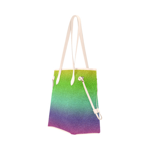 metallic rainbow glitter texture Clover Canvas Tote Bag (Model 1661)