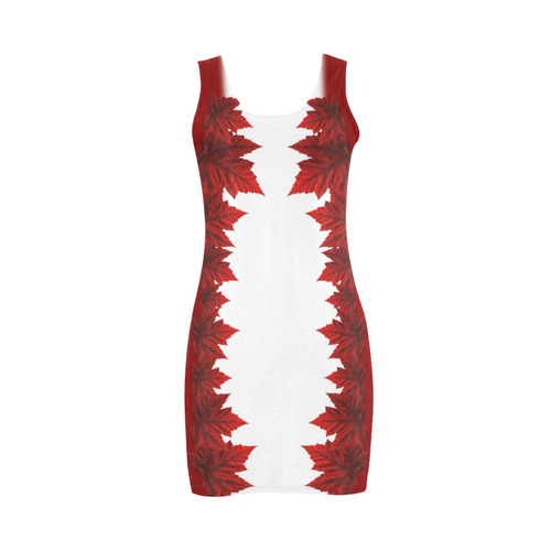 Canada Maple Leaf Dresses Fitted Canada Dress Medea Vest Dress (Model D06)