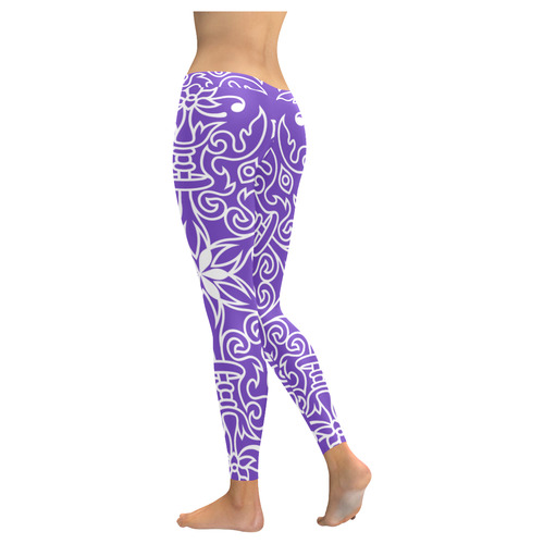 Symbol Ornaments Spring Life Mandala White Women's Low Rise Leggings (Invisible Stitch) (Model L05)