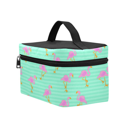 Pink and Green Flamingo Pattern Lunch Bag/Large (Model 1658)