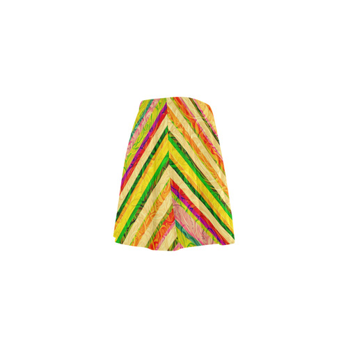 Colorful Stripes on Curls Pattern Mini Skating Skirt (Model D36)