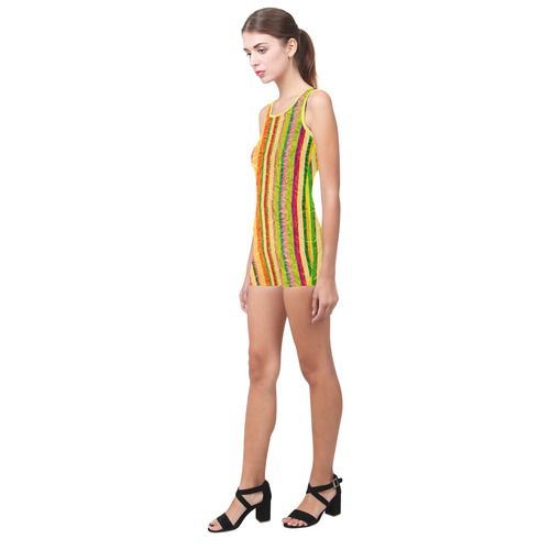 Colorful Stripes on Curls Pattern Classic One Piece Swimwear (Model S03)