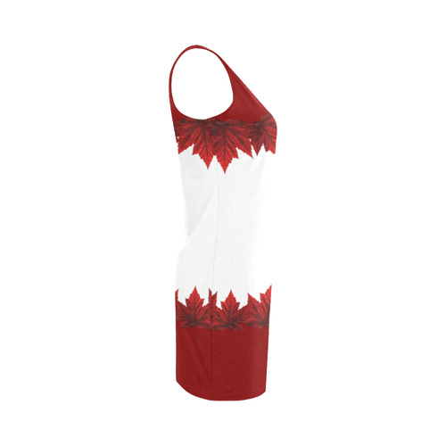 Canada Maple Leaf Dresses Fitted Red & White Medea Vest Dress (Model D06)