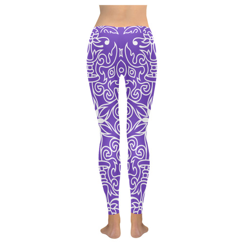 Symbol Ornaments Spring Life Mandala White Women's Low Rise Leggings (Invisible Stitch) (Model L05)