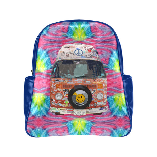 Groovy Hippie Van Multi-Pockets Backpack (Model 1636)