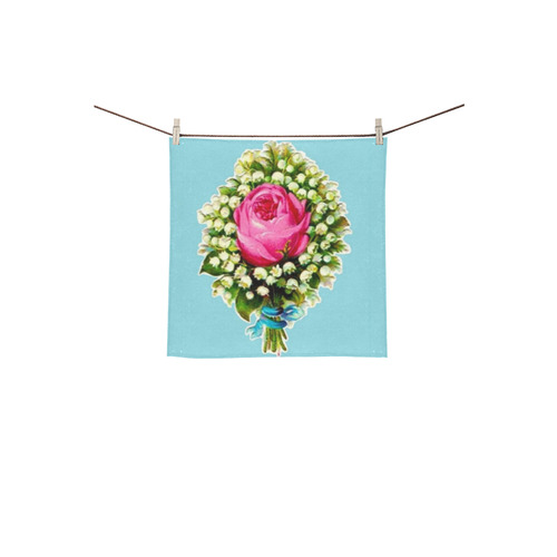 Vintage Floral Bouquet Square Towel 13“x13”