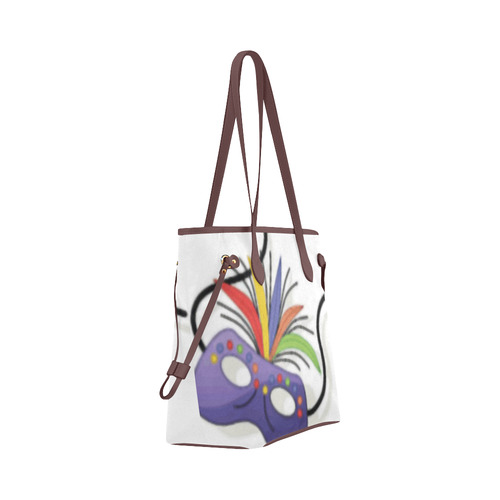 Purple Halloween Mask Colorful Clover Canvas Tote Bag (Model 1661)