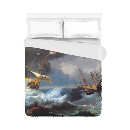 Ships in Distress off a Rocky Coast Duvet Cover 86"x70" ( All-over-print)