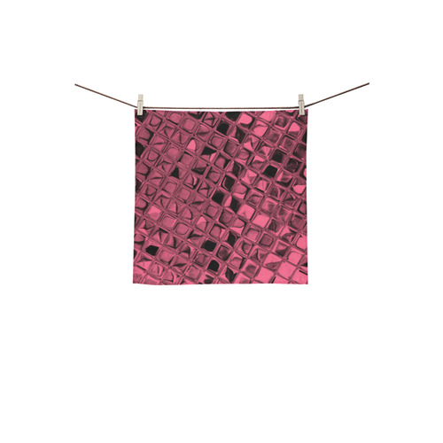 Pink Metallic Square Towel 13“x13”