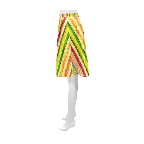 Colorful Stripes on Curls Pattern Athena Women's Short Skirt (Model D15)