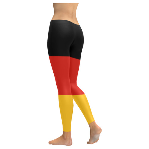 German Flag Colored Stripes Women's Low Rise Leggings (Invisible Stitch) (Model L05)