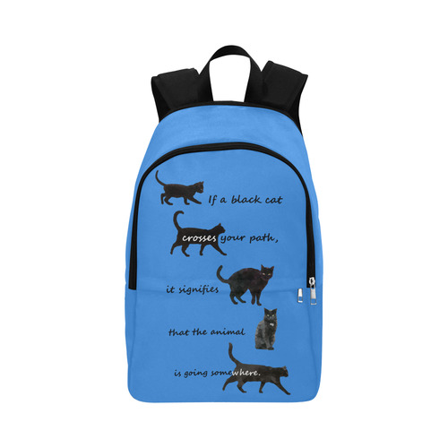 Black cat crosses your path Fabric Backpack for Adult (Model 1659)