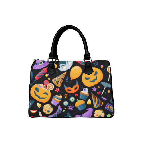 Halloween Pumpkins Masks Candy Cupcakes Witch Boston Handbag (Model 1621)