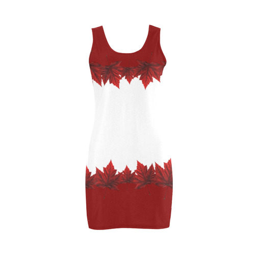 Canada Maple Leaf Dresses Fitted Red & White Medea Vest Dress (Model D06)