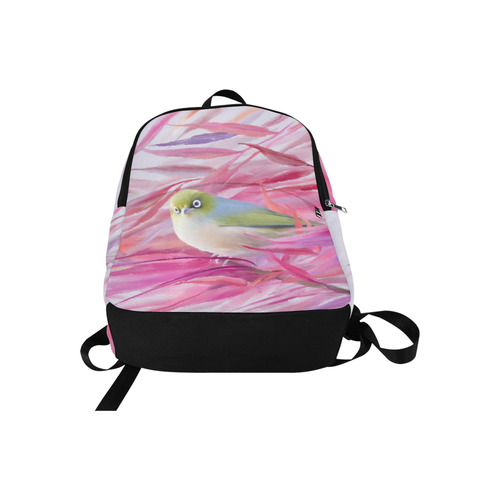 Cute SilverEye, angry bird watercolor Fabric Backpack for Adult (Model 1659)