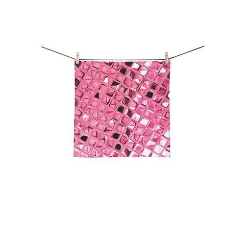 Metallic Pink Square Towel 13“x13”
