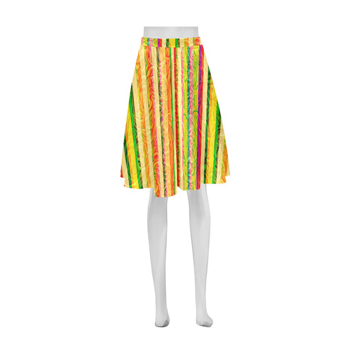 Colorful Stripes on Curls Pattern Athena Women's Short Skirt (Model D15)