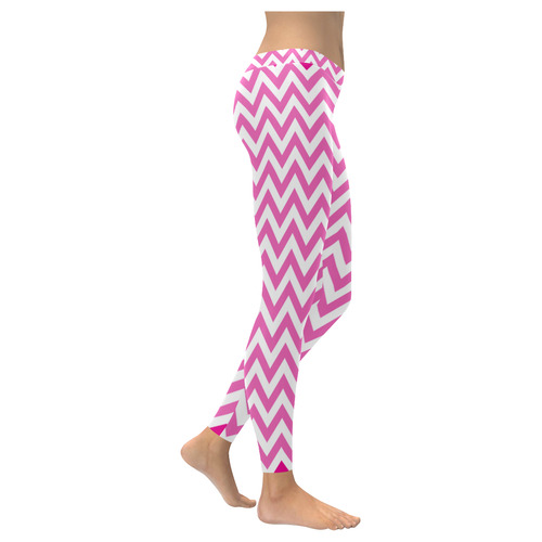 HIPSTER zigzag chevron pattern white Women's Low Rise Leggings (Invisible Stitch) (Model L05)