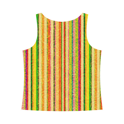 Colorful Stripes on Curls Pattern All Over Print Tank Top for Women (Model T43)