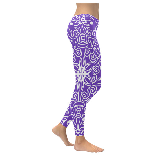 Symbol Ornaments Spring Life Mandala White Women's Low Rise Leggings (Invisible Stitch) (Model L05)