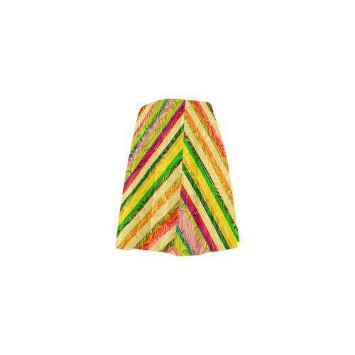 Colorful Stripes on Curls Pattern Mini Skating Skirt (Model D36)
