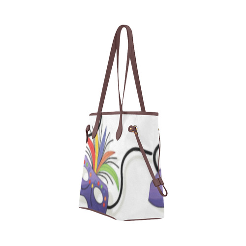 Purple Halloween Mask Colorful Clover Canvas Tote Bag (Model 1661)