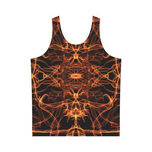 Orange SILK Arts Fractal All Over Print Tank Top for Men (Model T43)