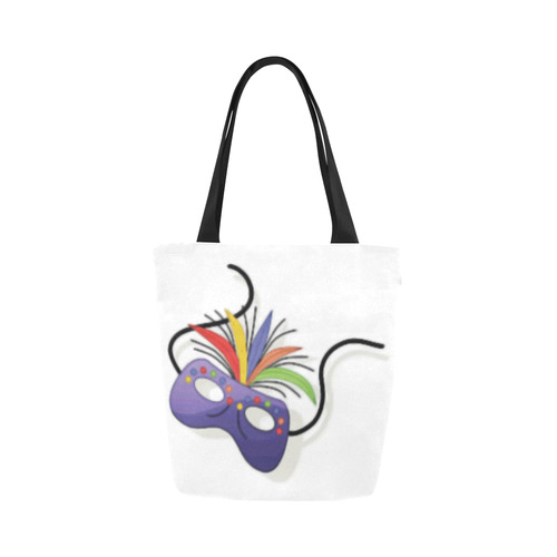 Purple Halloween Mask Colorful Canvas Tote Bag (Model 1657)