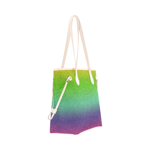 metallic rainbow glitter texture Clover Canvas Tote Bag (Model 1661)
