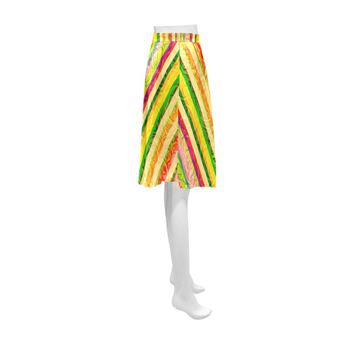 Colorful Stripes on Curls Pattern Athena Women's Short Skirt (Model D15)