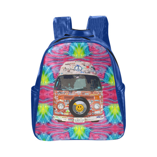 Groovy Hippie Van Multi-Pockets Backpack (Model 1636)