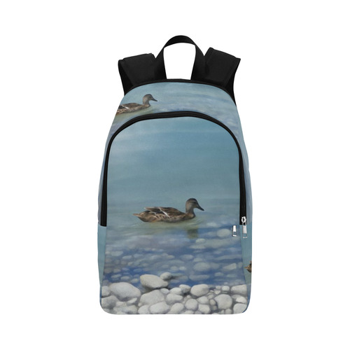 Swimming Duck, watercolor bird Fabric Backpack for Adult (Model 1659)