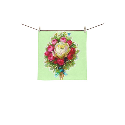 Vintage Floral Bouquet Square Towel 13“x13”