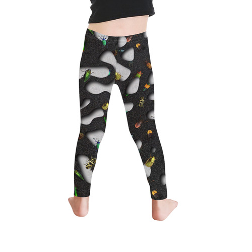 Crawking Bugs - Squiggly Loops Cut Kid's Ankle Length Leggings (Model L06)