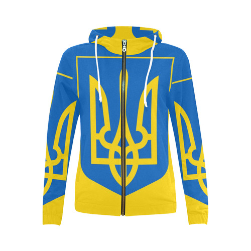 UKRAINE All Over Print Full Zip Hoodie for Women (Model H14)