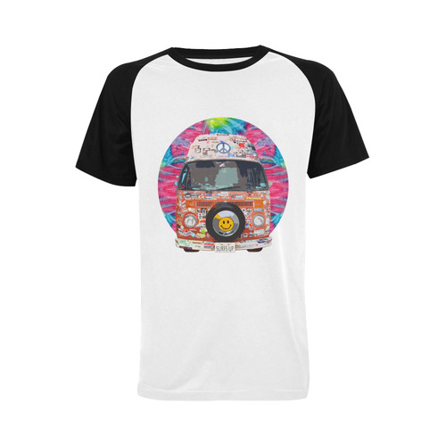 Groovy Hippie Van Men's Raglan T-shirt (USA Size) (Model T11)