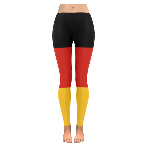 German Flag Colored Stripes Women's Low Rise Leggings (Invisible Stitch) (Model L05)