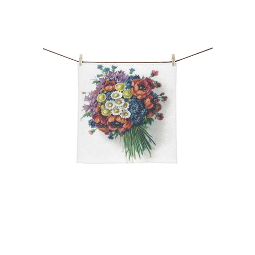 Romantic Floral Bouquet Square Towel 13“x13”