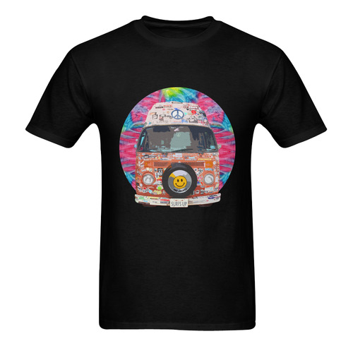 Groovy Hippie Van Men's T-Shirt in USA Size (Two Sides Printing)