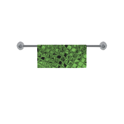 Metallic Green Flash Square Towel 13“x13”