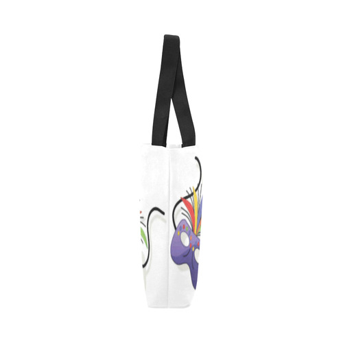 Purple Halloween Mask Colorful Canvas Tote Bag (Model 1657)